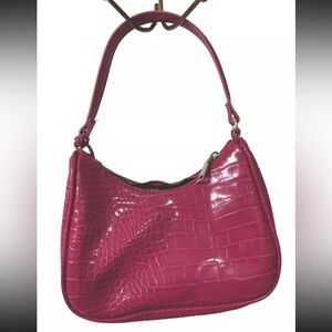 Pink Snake Skin Print Y2K Shoulder Bag